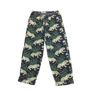 PrintFresh Cropped Pants Women's Size M Bagheera Leopard Organic Cotton